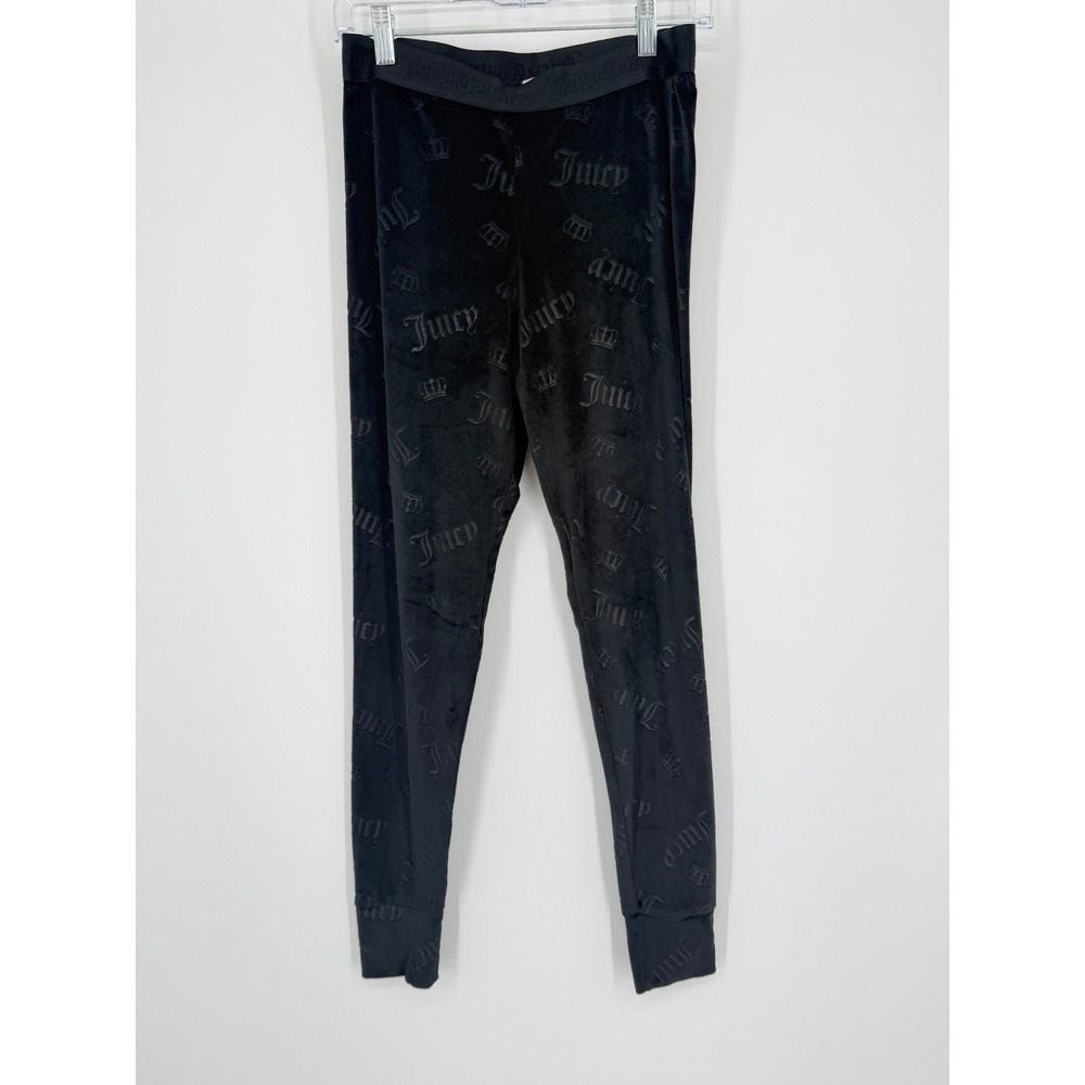 Juicy Couture Womens Velour Jogger Leggings Medium Y2K Downtown Girl Logomania